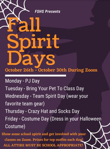 Spirit Week October 26th - October 30th - Frontier Schools